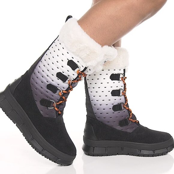 Sperry Kittery Shibori Faux Fur Leather Winter Snow Calf Boots Size 7 NEW - Picture 1 of 11